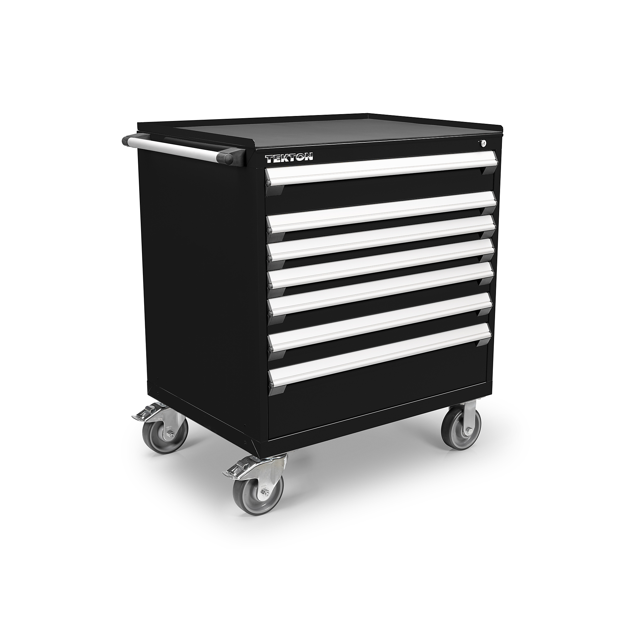 TEKTON 7-Drawer Tool Cabinet with Steel Top and Mat, Black (36 W x 27 D x 41.5 H in.) | OCL33100STM